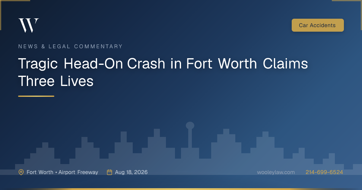 Tragic Head-On Crash in Fort Worth Claims Three Lives - Car Accidents