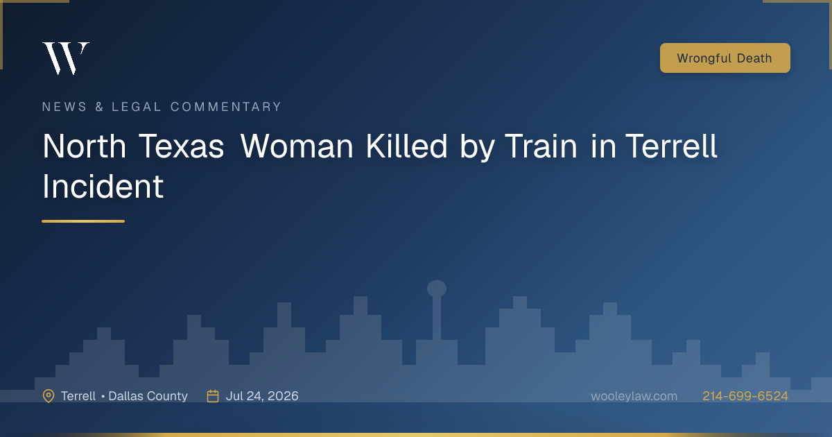 North Texas Woman Killed by Train in Terrell Incident - Wrongful Death