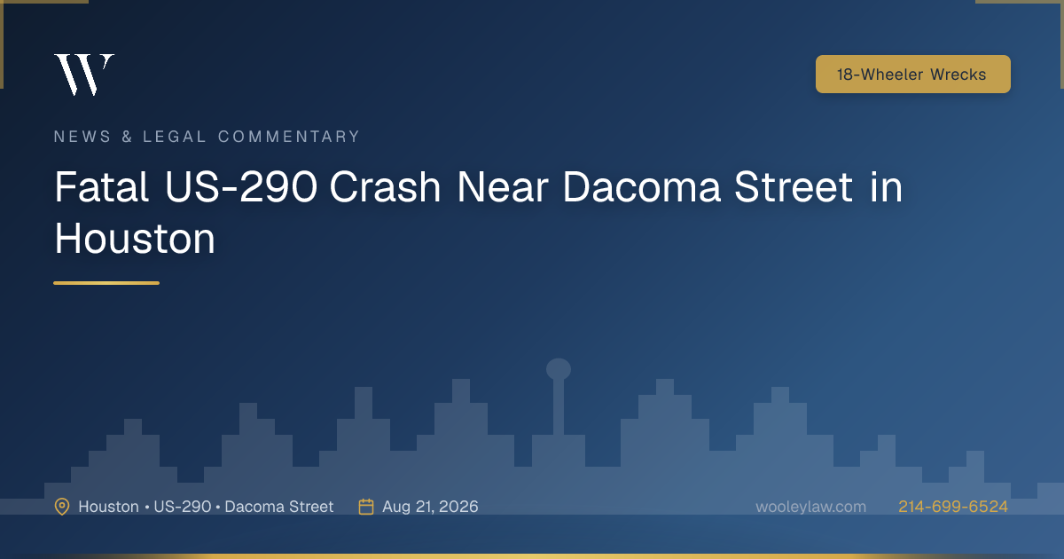 Fatal US-290 Crash Near Dacoma Street in Houston - 18-Wheeler Wrecks