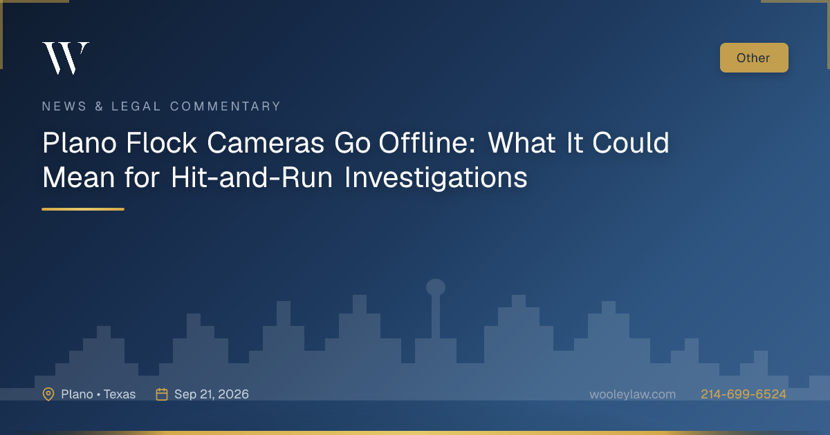 Plano Flock Cameras Go Offline: What It Could Mean for Hit-and-Run Investigations - Other