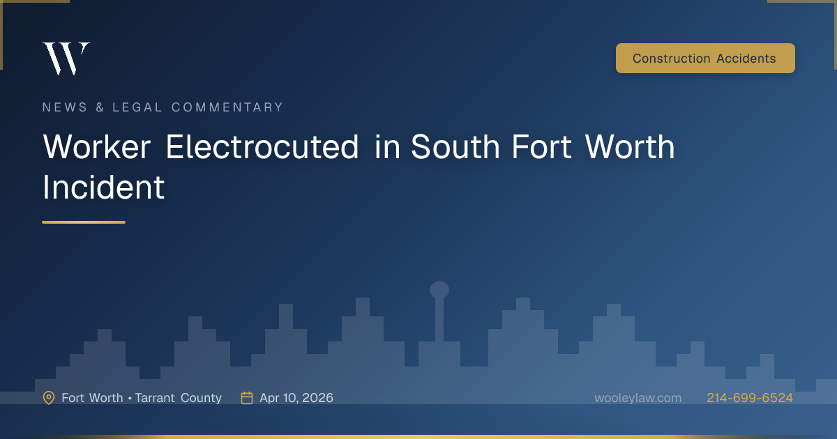 Worker Electrocuted in South Fort Worth Incident - Construction Accidents