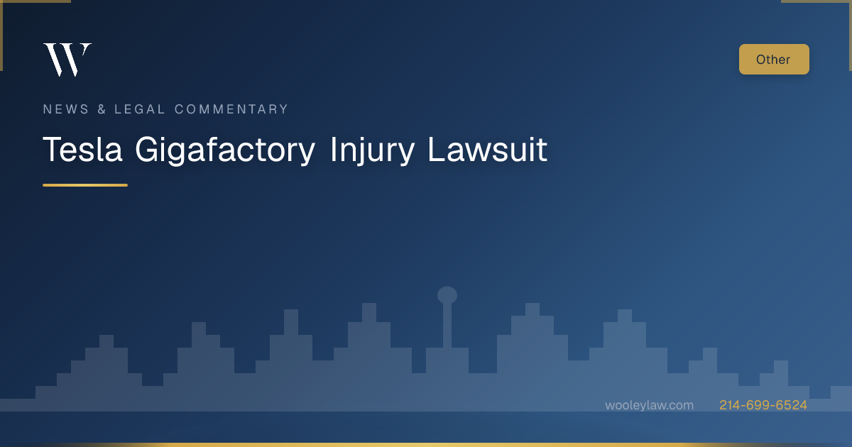 Tesla Gigafactory Injury Lawsuit - Other