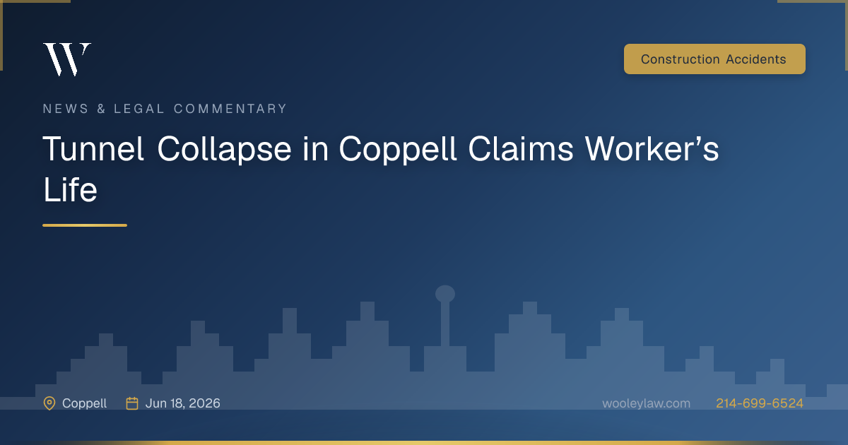 Tunnel Collapse in Coppell Claims Worker’s Life - Construction Accidents