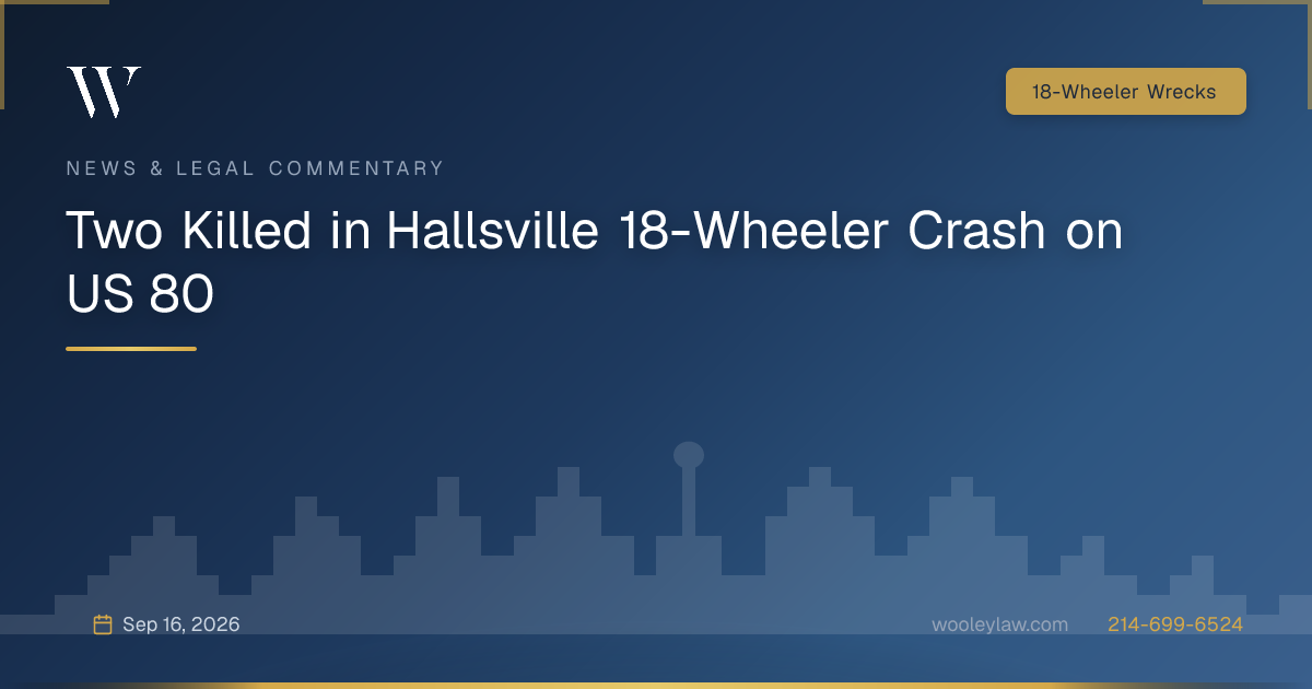 Two Killed in Hallsville 18-Wheeler Crash on US 80 - 18-Wheeler Wrecks