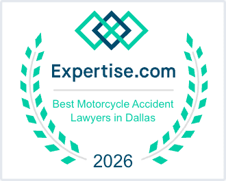 Best Motorcycle Accident Lawyers in Dallas — Expertise.com 2026 award badge