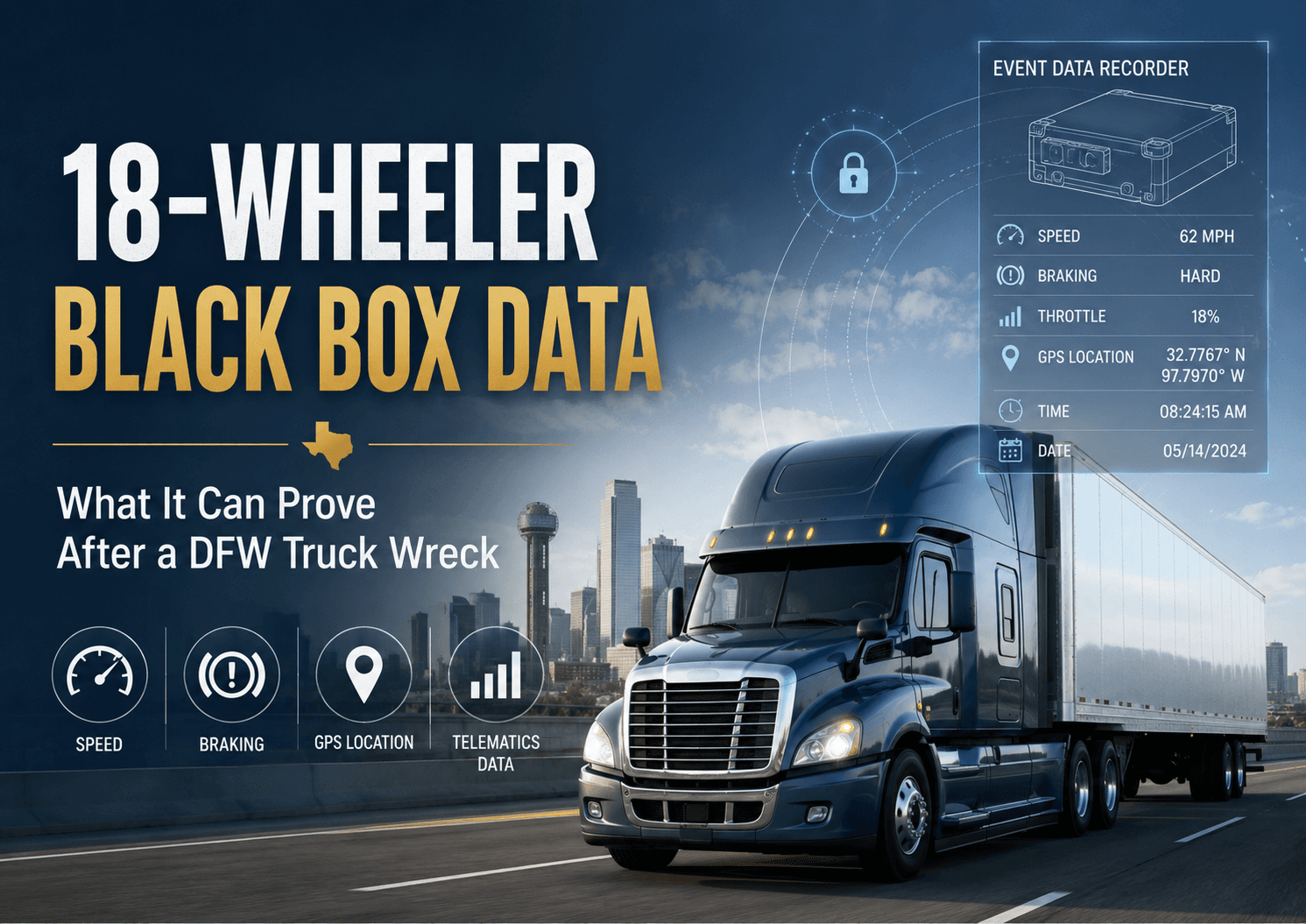 18-Wheeler Black Box Data After a Truck Wreck in Dallas-Fort Worth: What It Can Prove