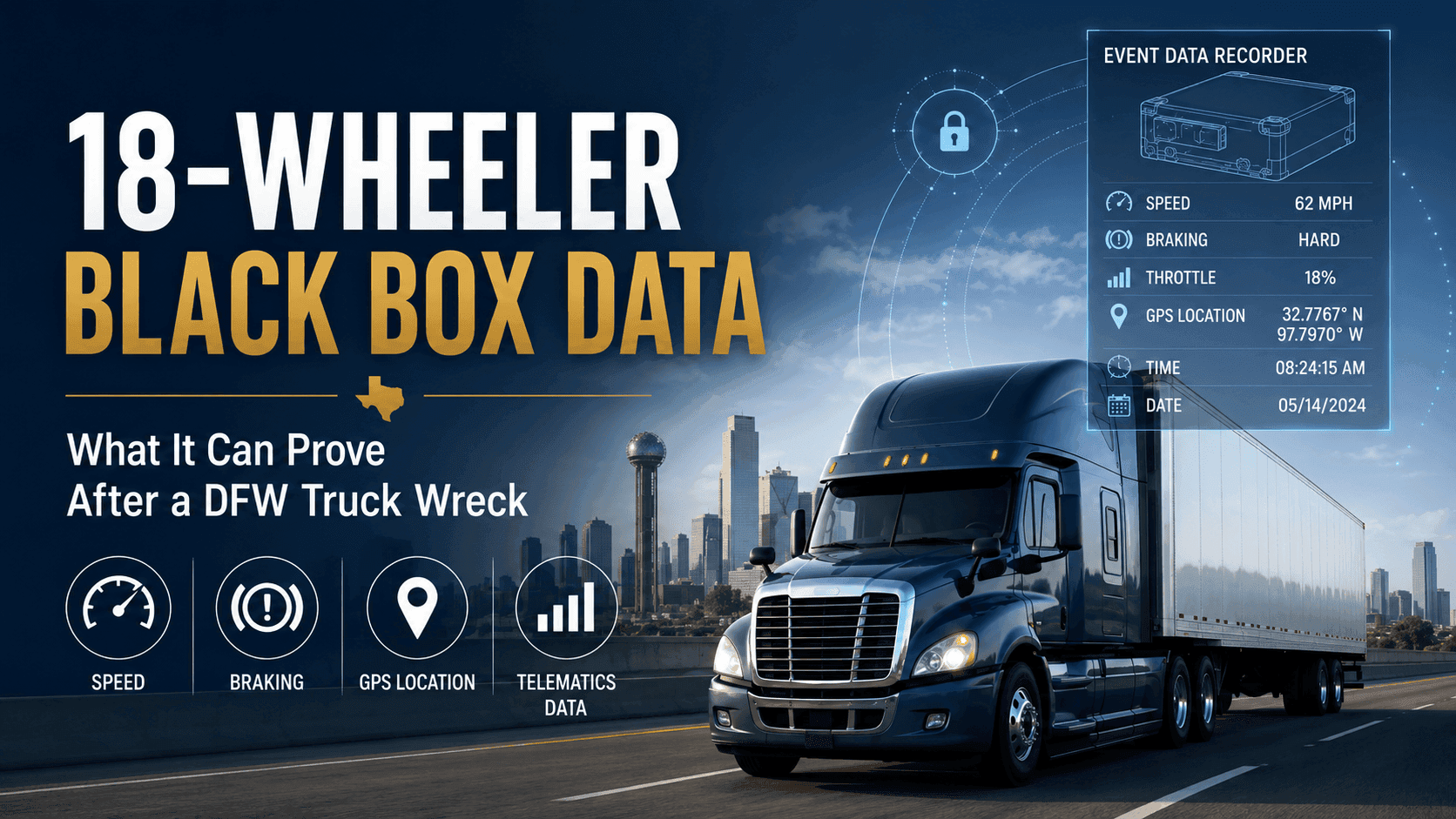 18-Wheeler Black Box Data After a Truck Wreck in Dallas-Fort Worth: What It Can Prove