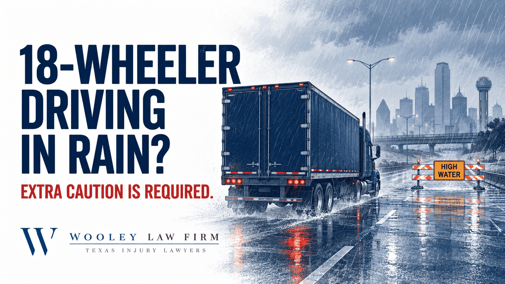What Extra Precautions Must 18-Wheeler Drivers Take in Rain, Wet Roads, and Flooding in Dallas?