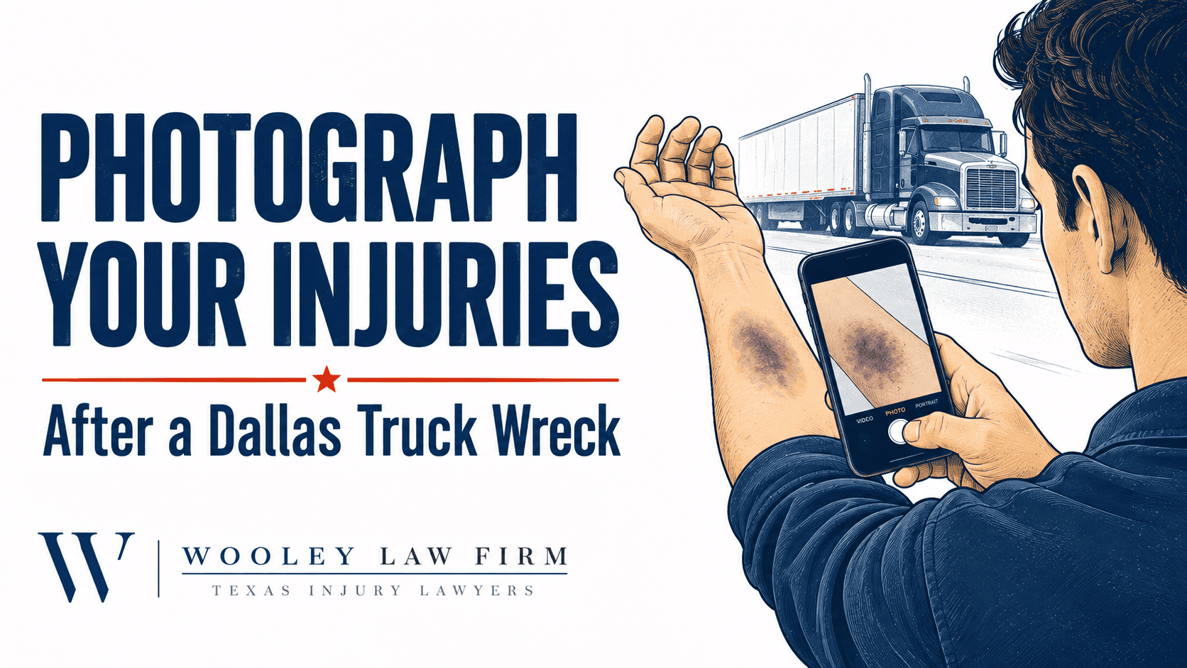 Why You Should Photograph Bruises, Cuts, and Swelling After a Dallas Truck Wreck