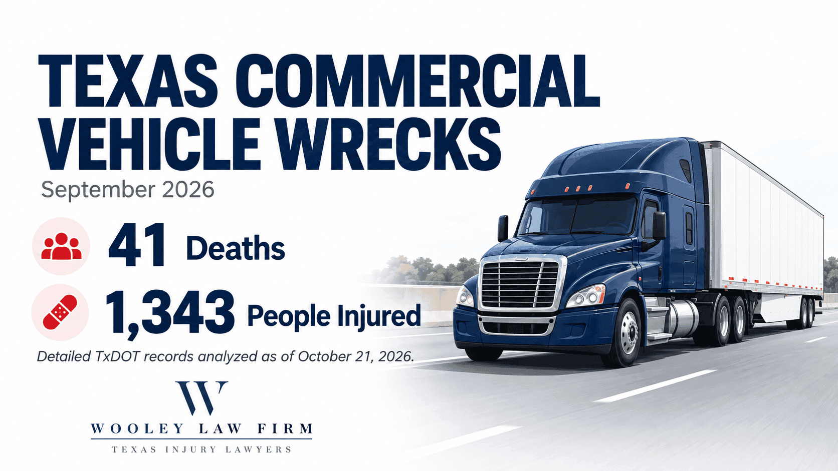 Texas Truck Wrecks in September 2026: CMV Crash Statistics and Help From a Dallas Truck Wreck Lawyer