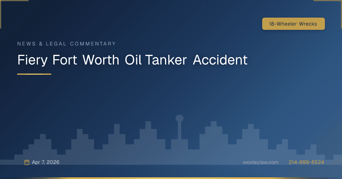 Fiery Fort Worth Oil Tanker Accident - 18-Wheeler Wrecks