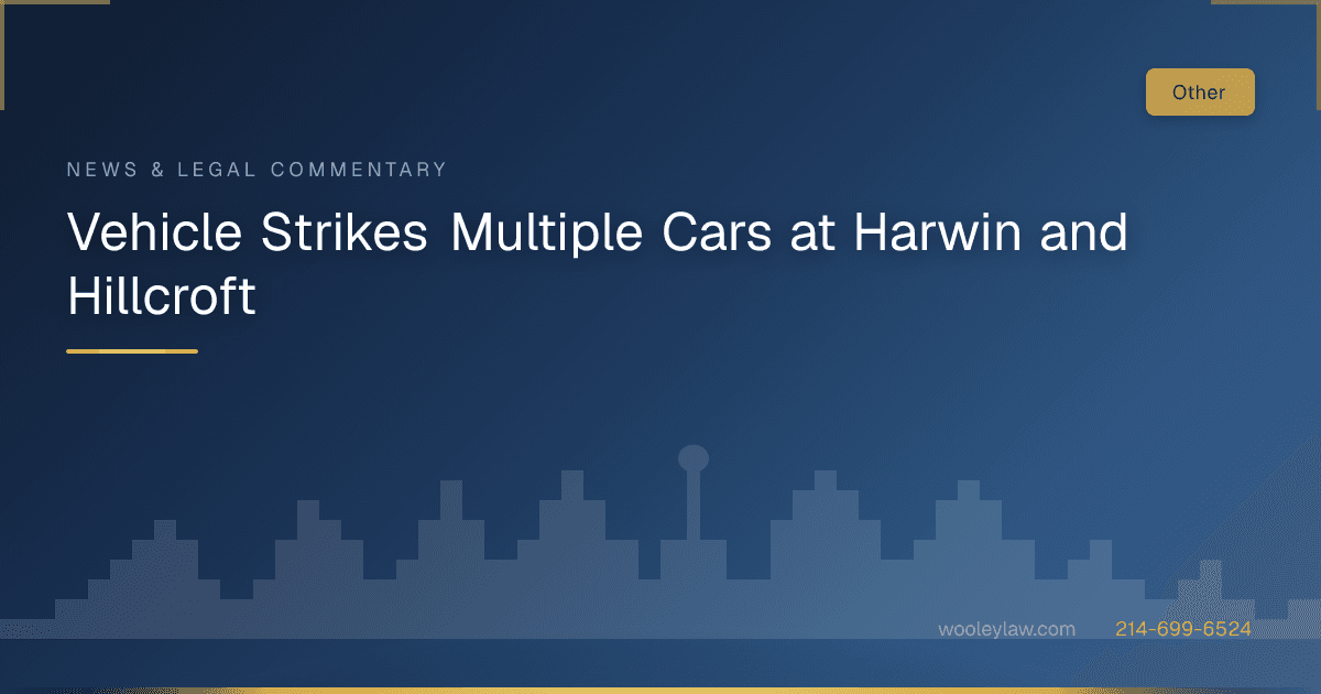 Vehicle Strikes Multiple Cars at Harwin and Hillcroft - Car Accidents