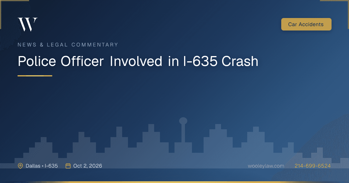 Police Officer Involved in I-635 Crash - Car Accidents