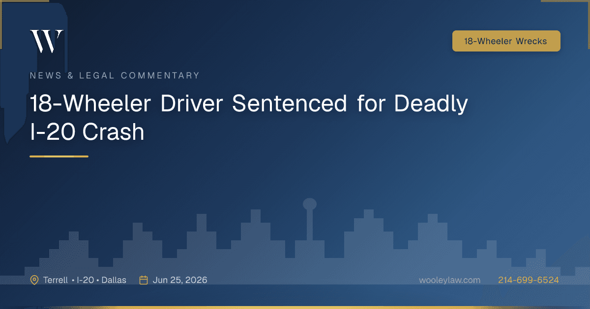 18-Wheeler Driver Sentenced for Deadly I-20 Crash - 18-Wheeler Wrecks