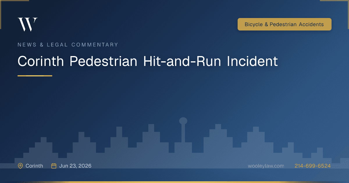 Corinth Pedestrian Hit-and-Run Incident - Bicycle & Pedestrian Accidents