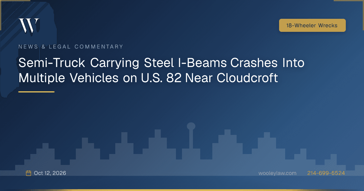 Semi-Truck Carrying Steel I-Beams Crashes Into Multiple Vehicles on U.S. 82 Near Cloudcroft - 18-Wheeler Wrecks