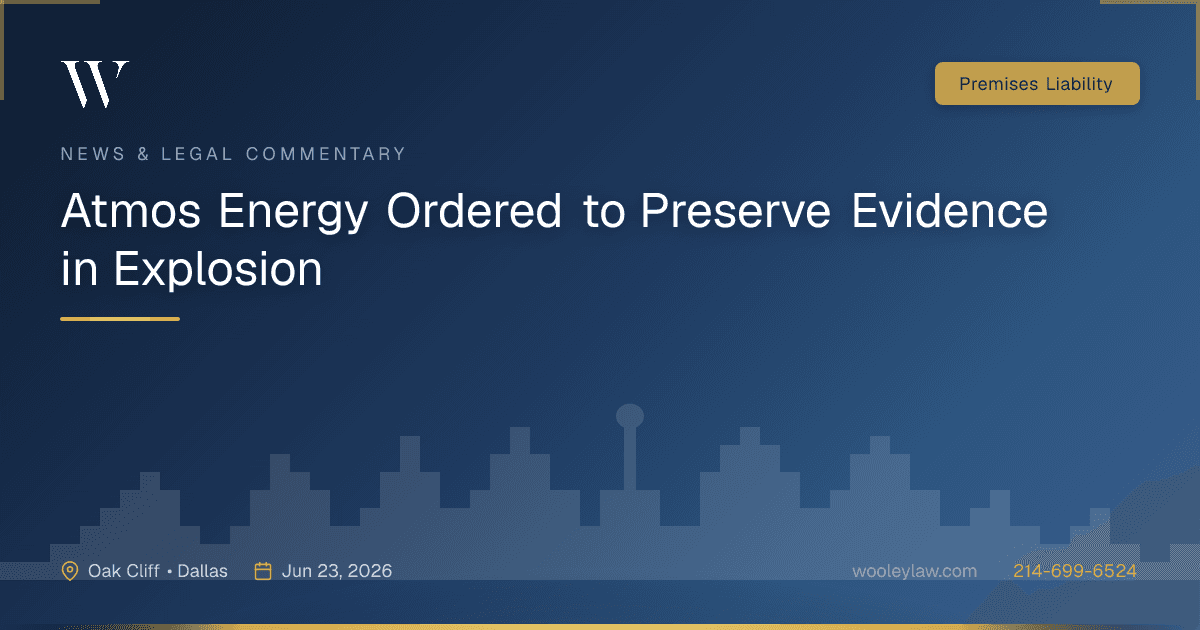 Atmos Energy Ordered to Preserve Evidence in Explosion - Premises Liability
