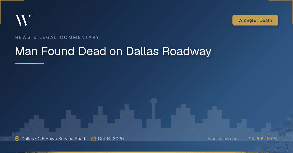 Man Found Dead on Dallas Roadway - Wrongful Death