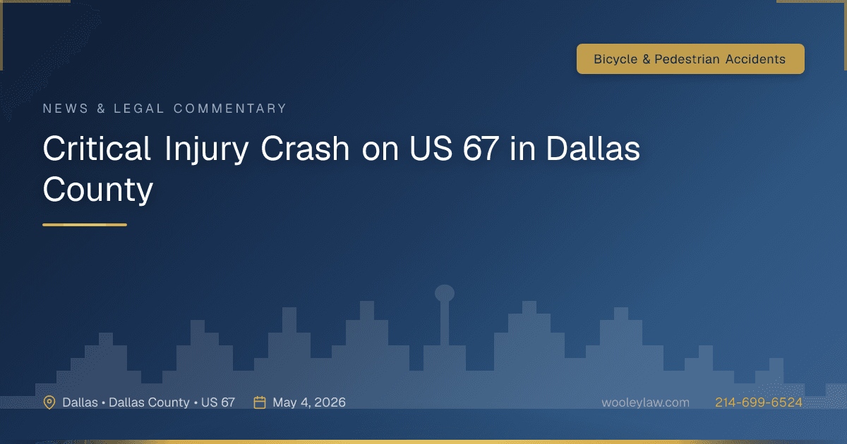 Critical Injury Crash on US 67 in Dallas County - Bicycle & Pedestrian Accidents