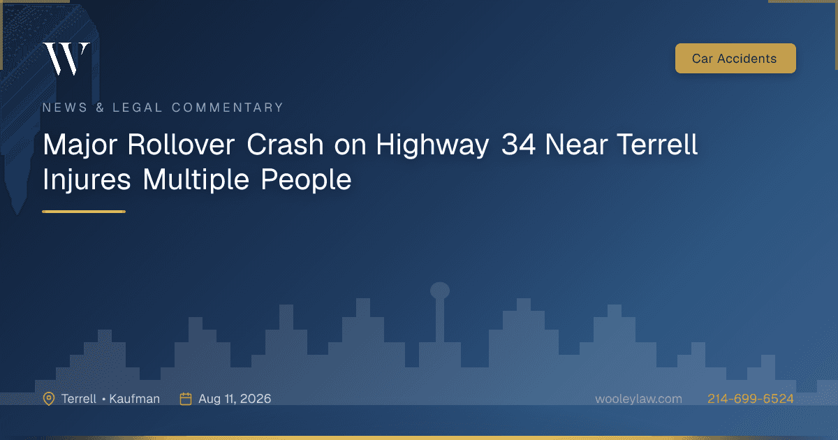 Major Rollover Crash on Highway 34 Near Terrell Injures Multiple People - Car Accidents