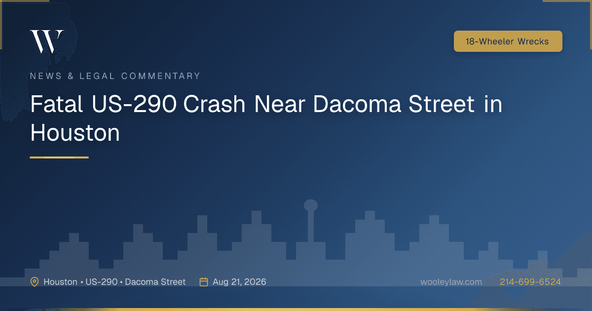 Fatal US-290 Crash Near Dacoma Street in Houston - 18-Wheeler Wrecks