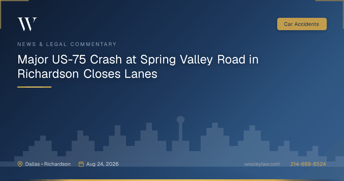 Major US-75 Crash at Spring Valley Road in Richardson Closes Lanes - Car Accidents