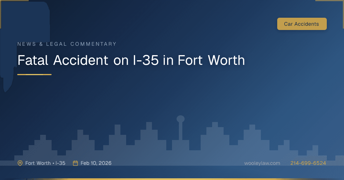 Fatal Accident on I-35 in Fort Worth - Car Accidents
