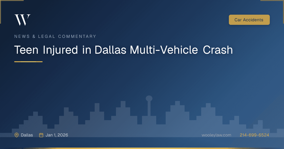 Teen Injured in Dallas Multi-Vehicle Crash - Car Accidents