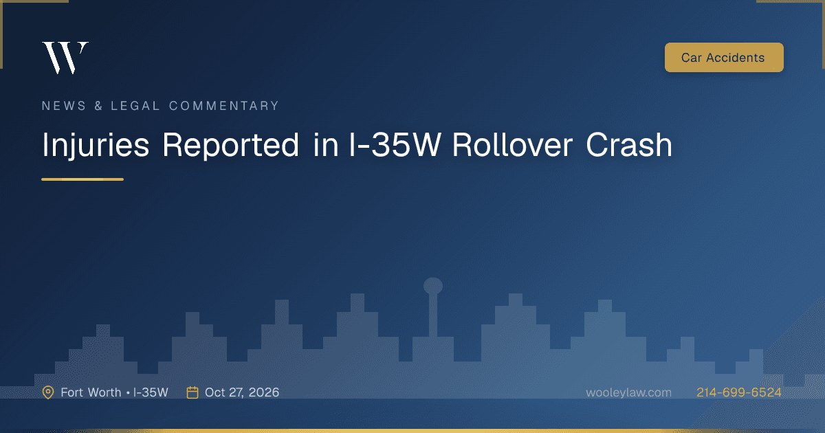 Injuries Reported in I-35W Rollover Crash - Car Accidents