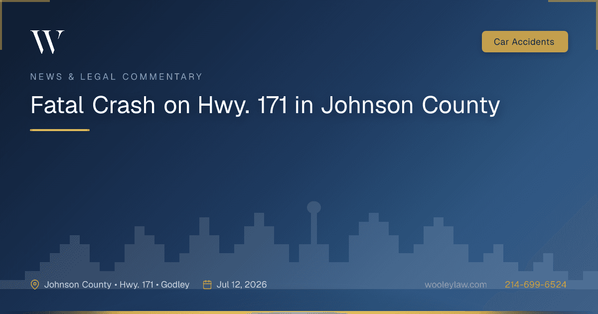 Fatal Crash on Hwy. 171 in Johnson County - Car Accidents