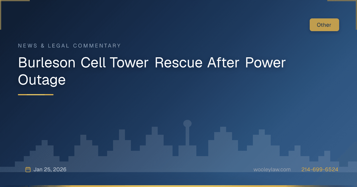 Burleson Cell Tower Rescue After Power Outage - Other