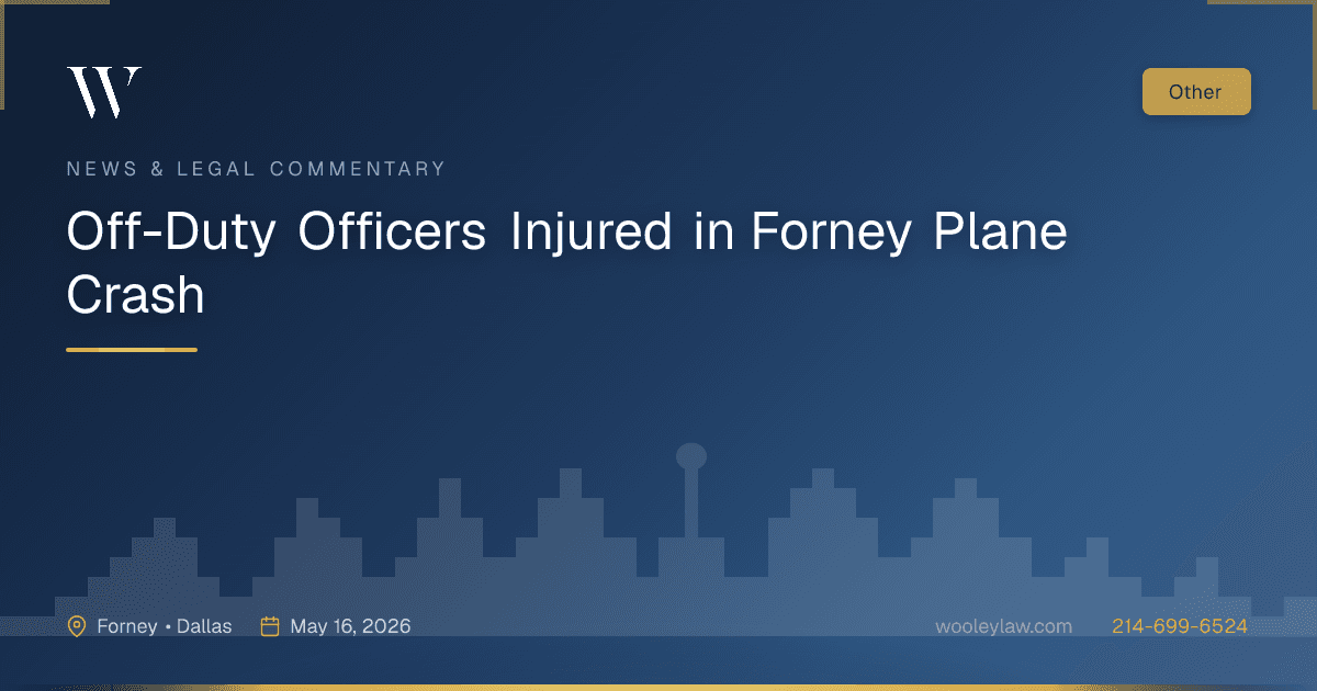 Off-Duty Officers Injured in Forney Plane Crash - Other