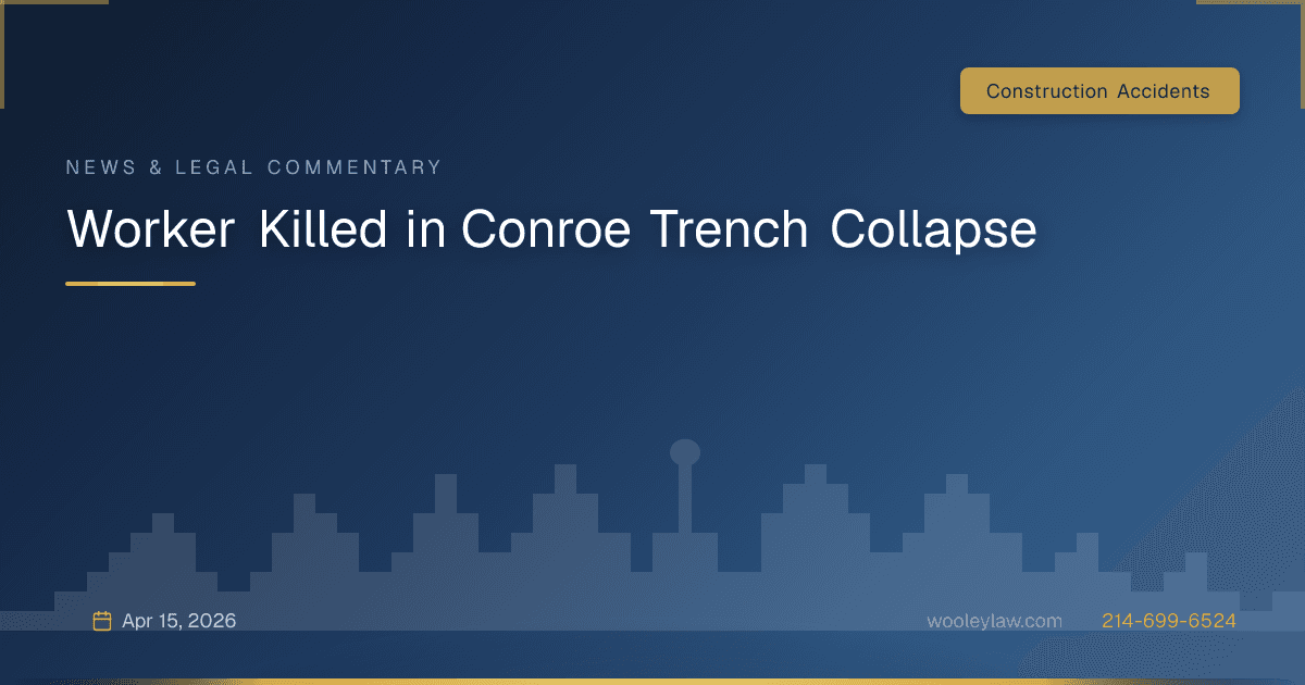 Worker Killed in Conroe Trench Collapse - Construction Accidents