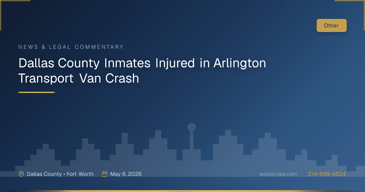 Dallas County Inmates Injured in Arlington Transport Van Crash - Car Accidents