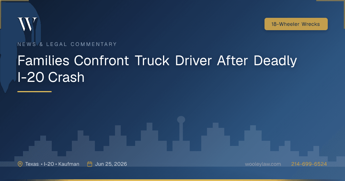 Families Confront Truck Driver After Deadly I-20 Crash - 18-Wheeler Wrecks