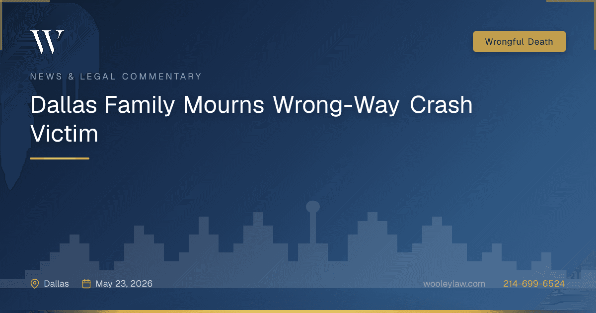 Dallas Family Mourns Wrong-Way Crash Victim - Wrongful Death
