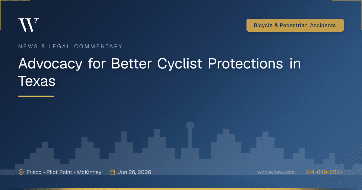Advocacy for Better Cyclist Protections in Texas - Bicycle & Pedestrian Accidents