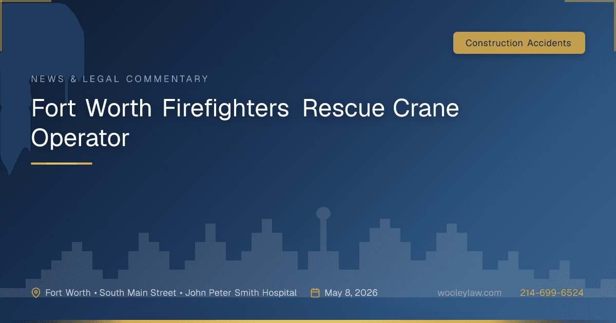 Fort Worth Firefighters Rescue Crane Operator - Construction Accidents
