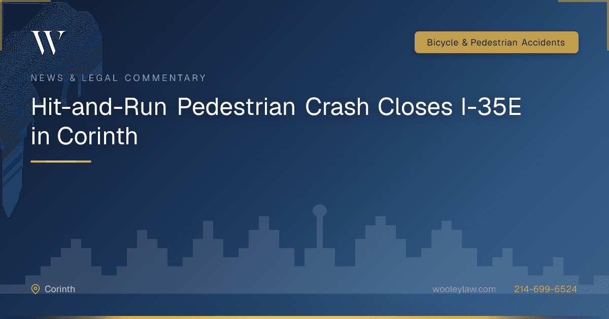 Hit-and-Run Pedestrian Crash Closes I-35E in Corinth - Bicycle & Pedestrian Accidents