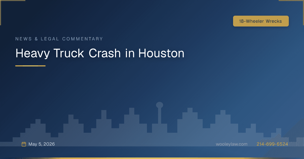 Heavy Truck Crash in Houston - 18-Wheeler Wrecks