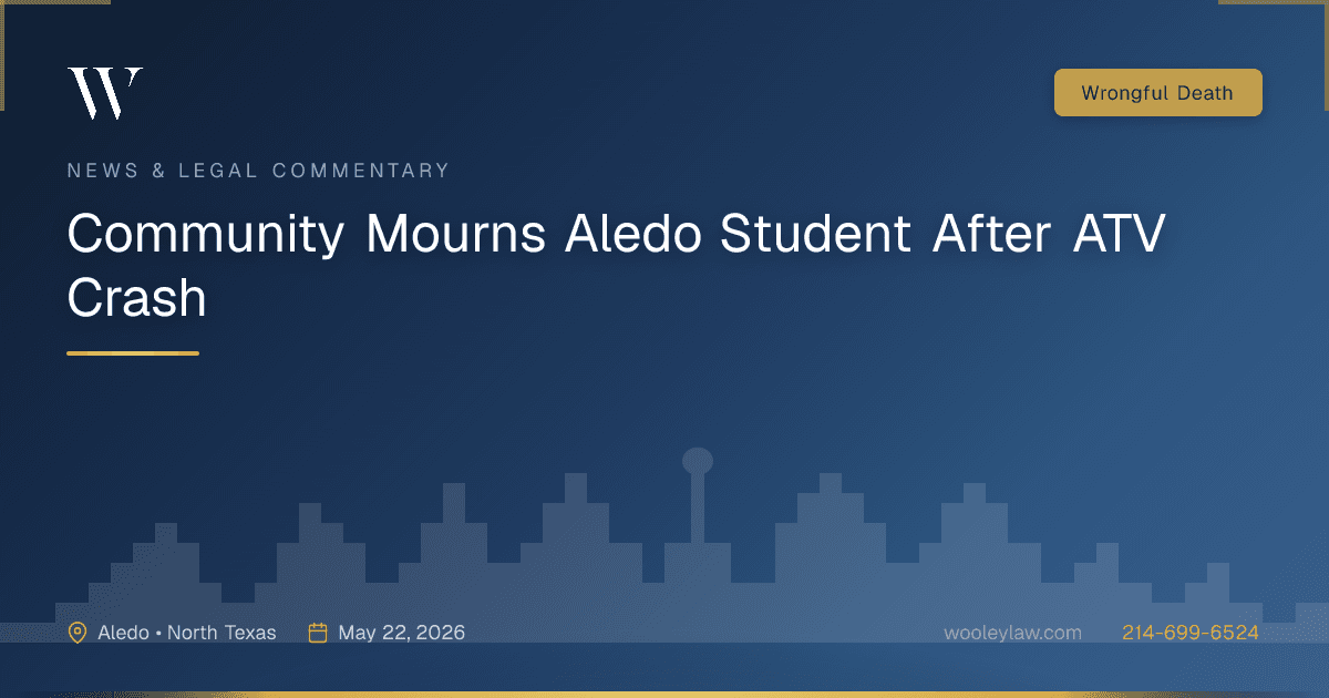 Community Mourns Aledo Student After ATV Crash - Wrongful Death