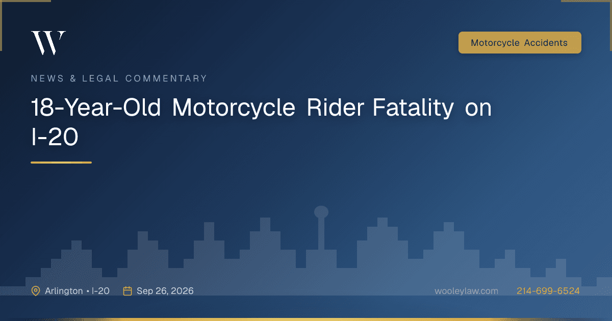 18-Year-Old Motorcycle Rider Fatality on I-20 - Motorcycle Accidents