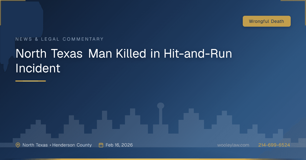 North Texas Man Killed in Hit-and-Run Incident - Wrongful Death