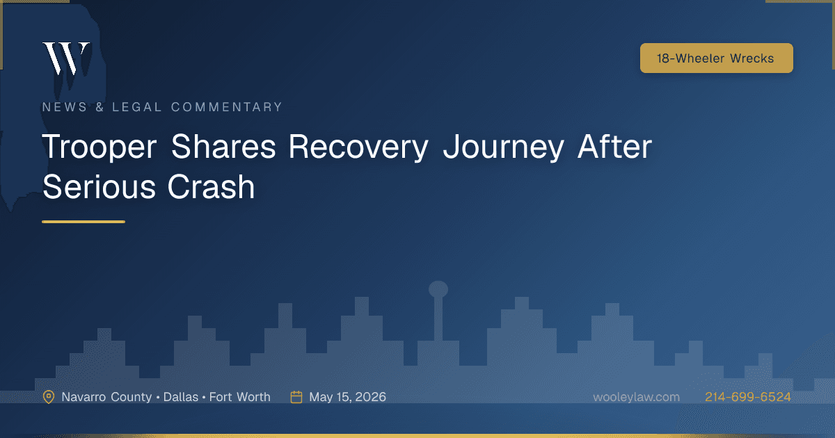 Trooper Shares Recovery Journey After Serious Crash - 18-Wheeler Wrecks