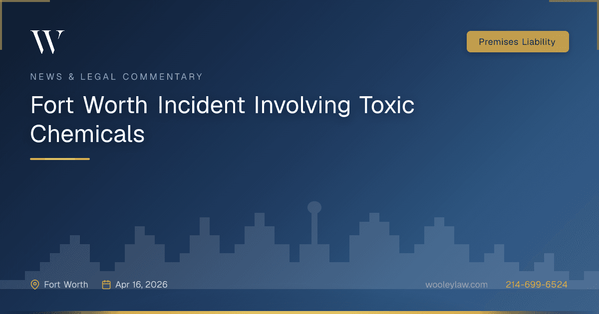 Fort Worth Incident Involving Toxic Chemicals - Premises Liability