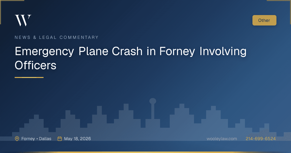 Emergency Plane Crash in Forney Involving Officers - Other