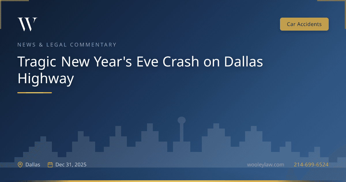 Tragic New Year's Eve Crash on Dallas Highway - Car Accidents
