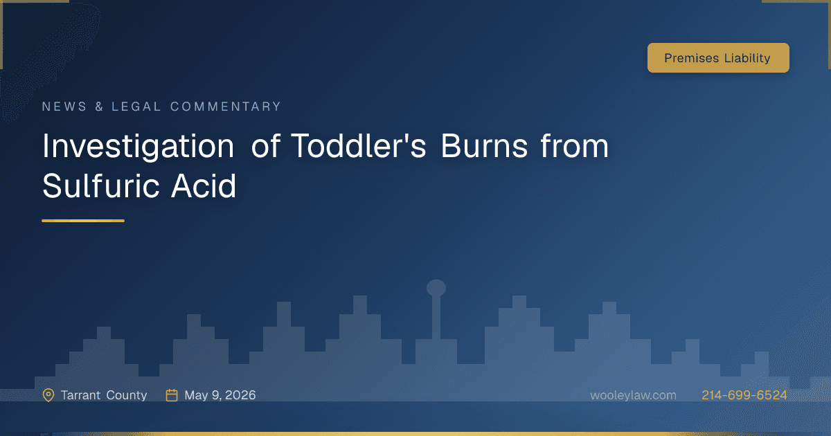 Investigation of Toddler's Burns from Sulfuric Acid - Premises Liability
