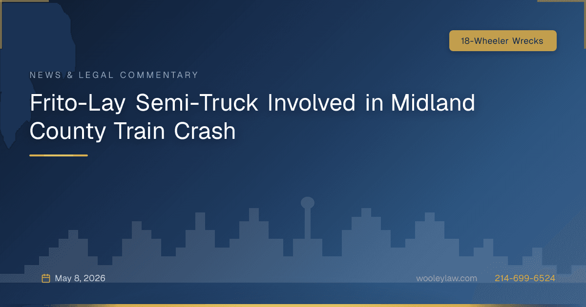 Frito-Lay Semi-Truck Involved in Midland County Train Crash - 18-Wheeler Wrecks