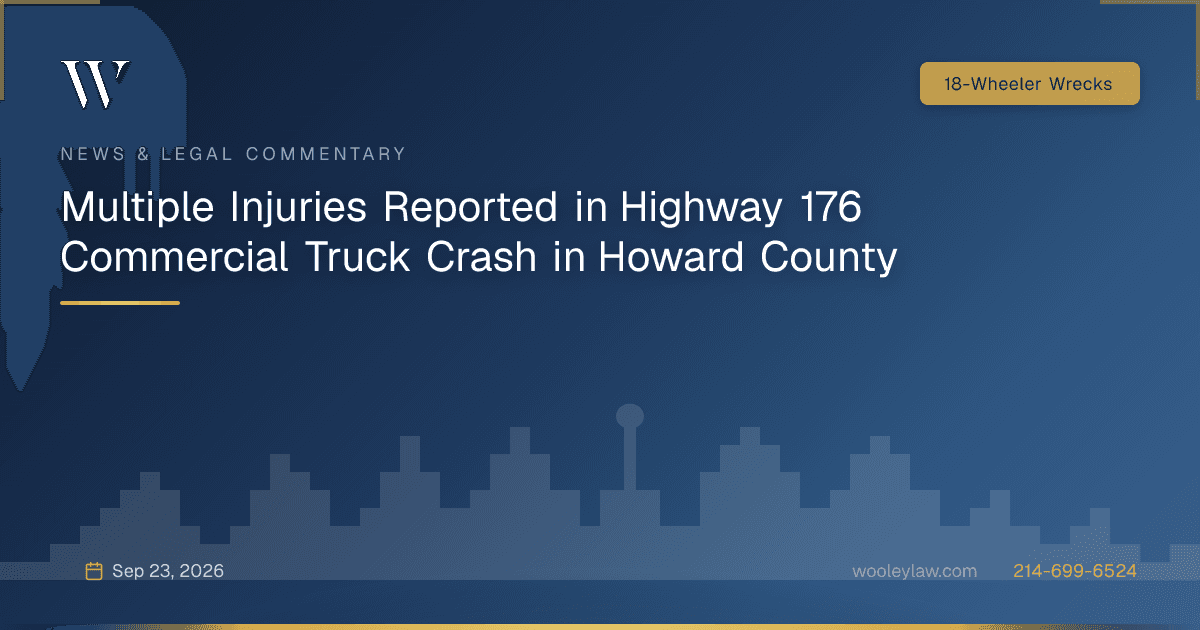 Multiple Injuries Reported in Highway 176 Commercial Truck Crash in Howard County - 18-Wheeler Wrecks